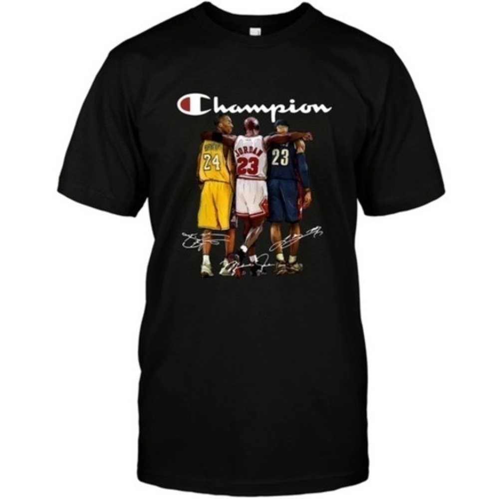 Kobe Jordan Lebron Shirt, Champion Graphic Basketball Fan Sports Unisex Tee